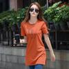 Summer Women's T-shirt Printed Mid-Length Casual Short Sleeve Top