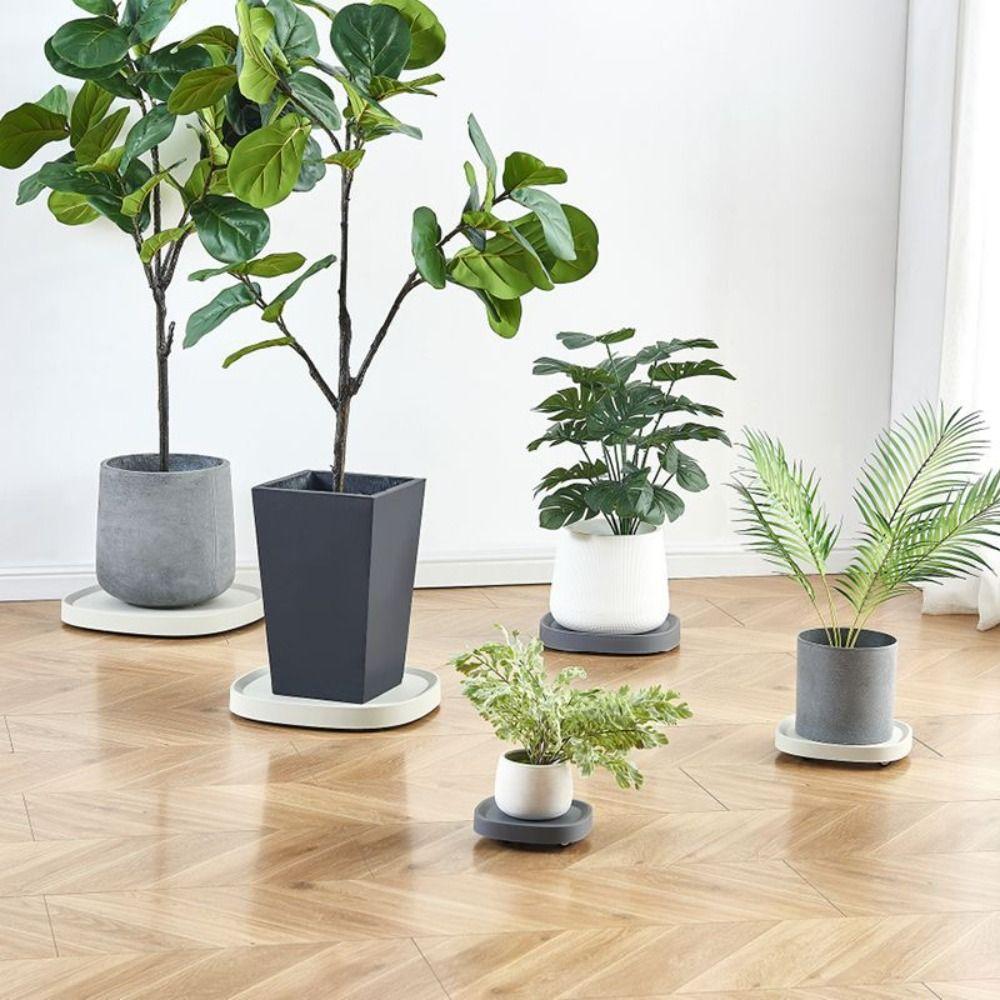 Heavy Duty Flower Pot Mobile Tray Square Rolling Plant Tray Universal Wheel Mobile Base Indoor