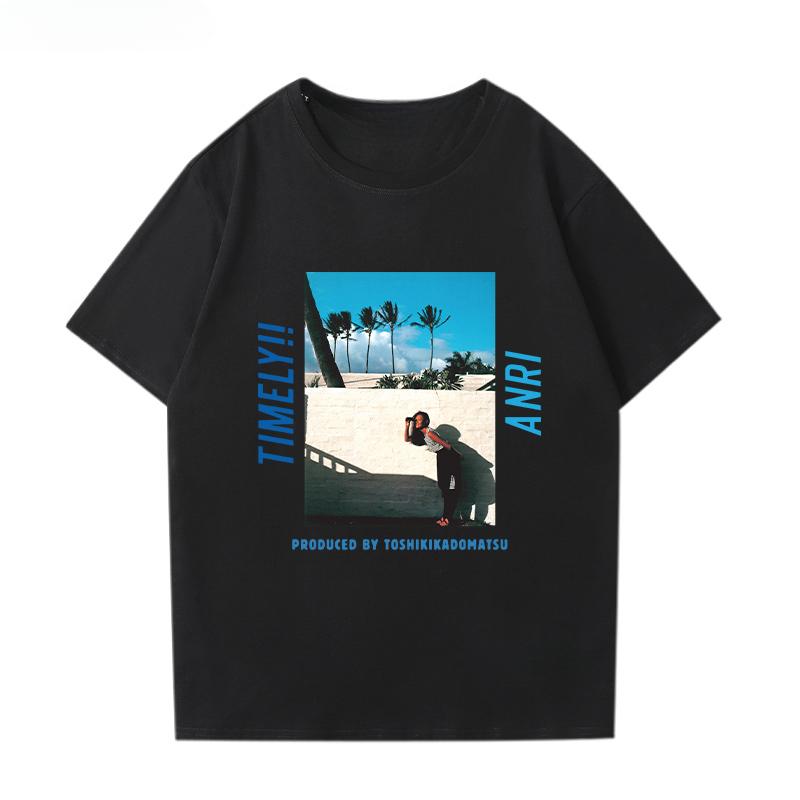 Anri T-Shirt Timely City Pop Music Toshiki Kadomatsu Summer Short Sleeves Shirt All-purpose T-shirt for Women and Men