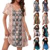 Женский повседневный сарафан с карманами, летнее пляжное платье в стиле бохо, цветочные блузки для женщин, футболки, платья с V-образным вырезом, свободные платья
