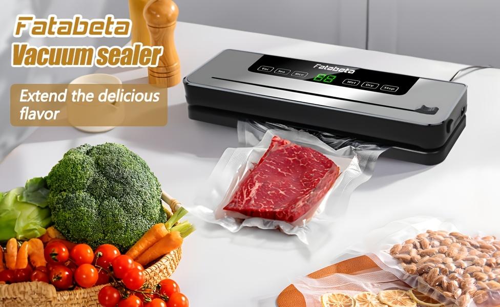 80KPa Powerful Vacuum Sealer – Multi-Functional Food Saver for Fresh & Liquid Foods, Includes 20 Bags, Fast Automatic Sealing less