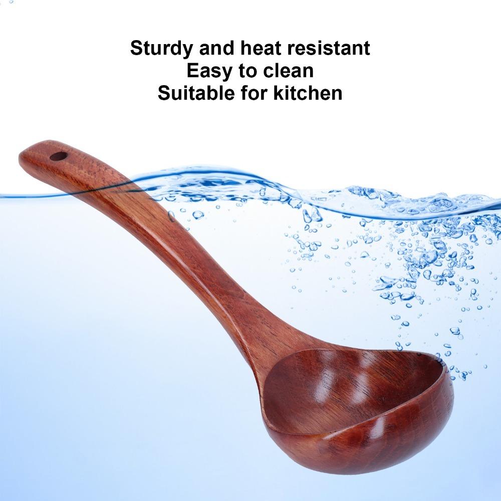 Smooth Burr-free Serving Ladle Solid Wood Cooking Spoon Not Scratch Cookware Soup Spoon Home