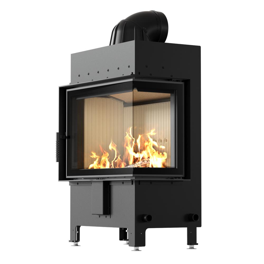 Стальной камин KRATKI LUCY правый 12 кВт Ø 200 самозакрывающаяся дверца