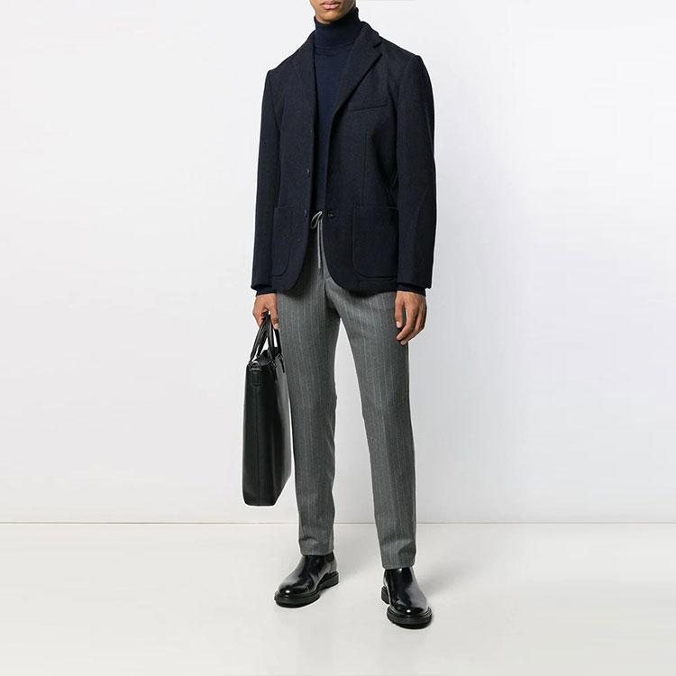 Polo Ralph Lauren FW21 Вышитый логотип с высоким воротом, мужской свитер, темно-синий 710771090-002