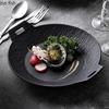 Керамическая тарелка однотонная с двойными ручками Ресторан Глубокая тарелка Салатная тарелка Тарелки для пасты Десертные тарелки Молекулярная кулинария Креативная посуда