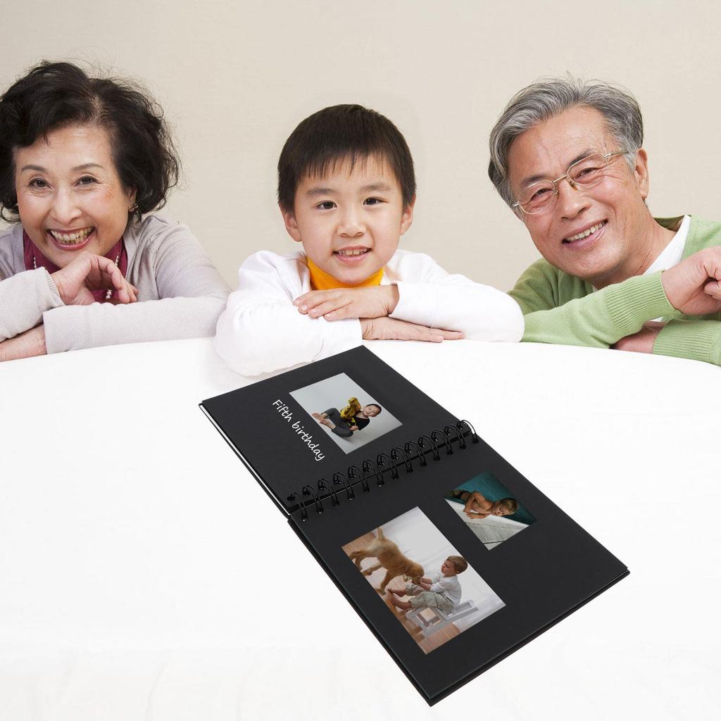 Hard Cardboard Cover Photo Album 20 Thick Non-Fading Sheets Family Memory Book DIY Scrapbook for Growth Milestones Guestbook
