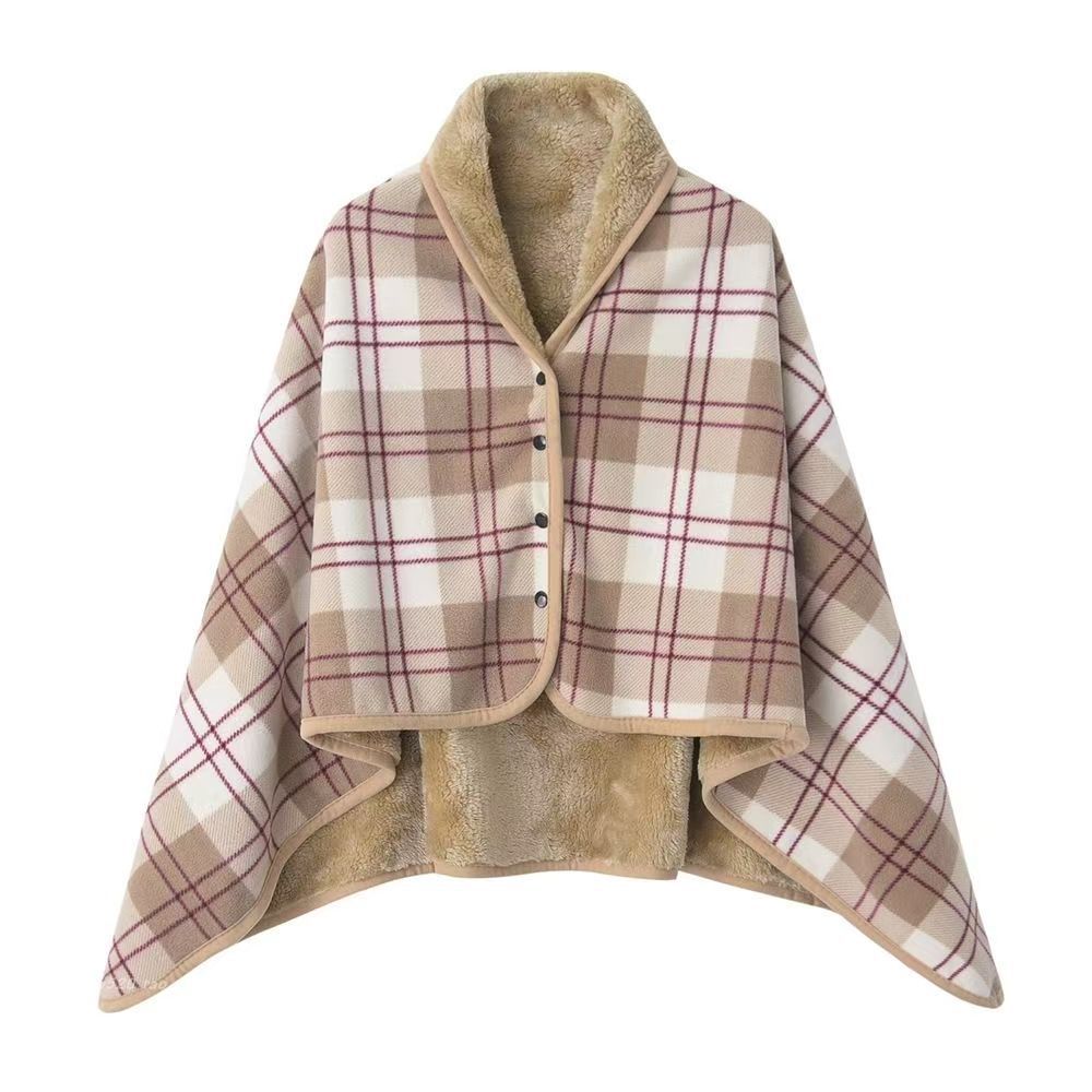 Lady Multifunction Doublelayer Tartan Plaid Blanket Scarf Wrap Shawl Winter Warm Elegant Womens Shawl Scarf Winter