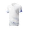 Li Ning Badminton Series Striped V-Neck Soft Comfortable Breathable Versatile Short Sleeve T-Shirt Unisex Tops Standard-White AAYV167-2
