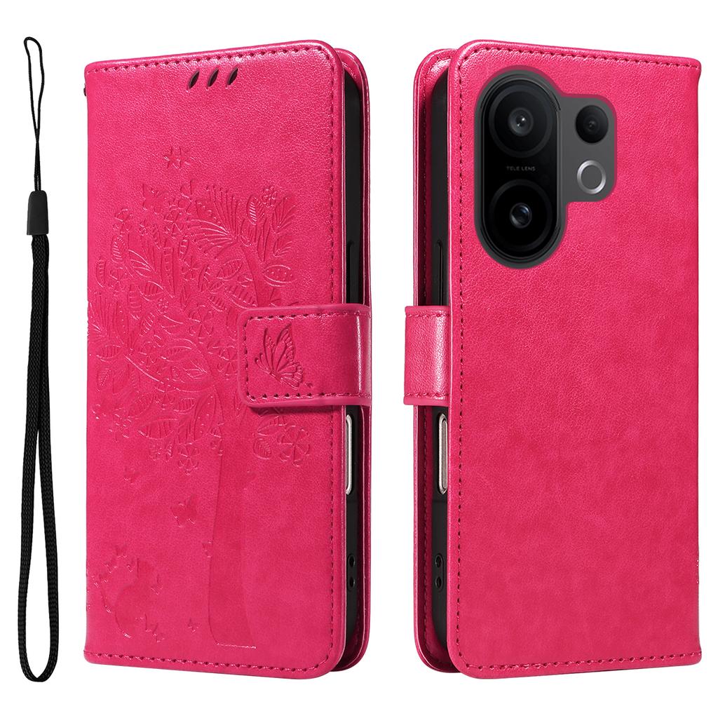 For vivo X200 FE 5G/vivo S30 Pro mini 5G Phone Case with Stand Cat Tree Pattern Leather Wallet Mobile Cover
