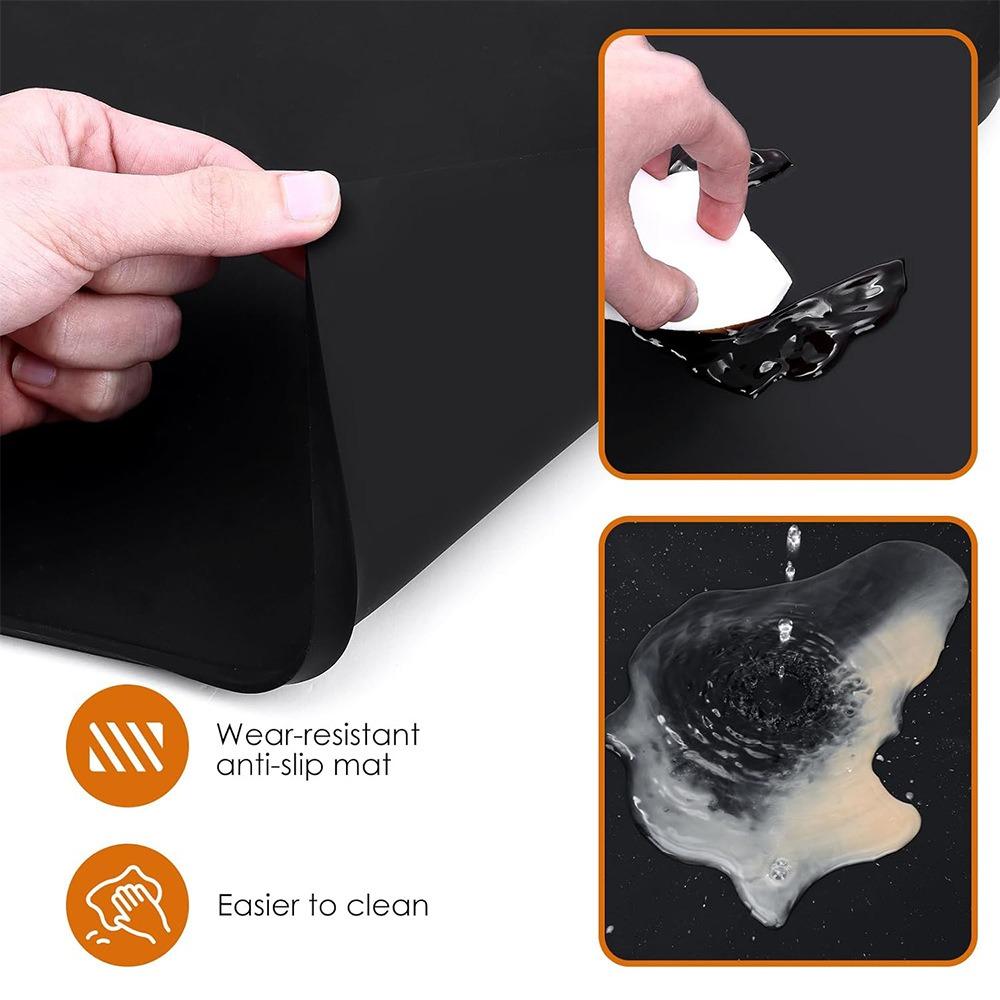 2 in 1 Silicone Coffee Machine Mat Non-Slip Countertop Protector Mat for Water Cup Mug