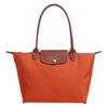 New Le Pliage Polyamide Canvas With Leather Trim Tote Bag Shopping Bag Handbag Medium Size Women's Orange 2605089P85