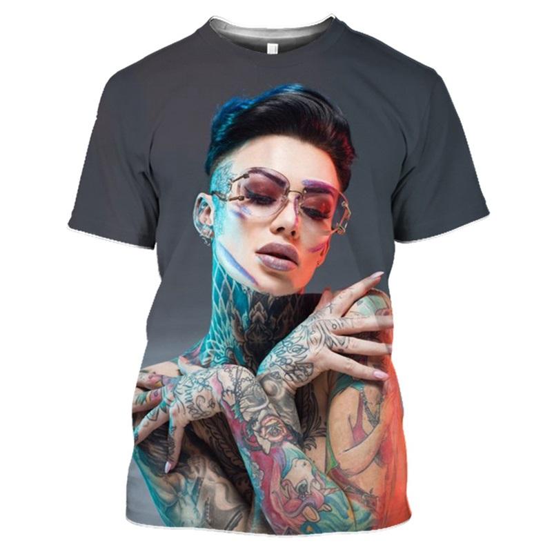 Beauty Body Art Sexy Hot 3D Printed T Shirts Summer Men Causal Tshirt Popular Street Hip Hop O Neck Short Sleeve T-Shirt