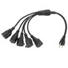3 Prong 1 To 5 Outlet Power Cord Heavy Duty 16AWG 18AWG 5 Way Power Cord Splitter for Computer LED