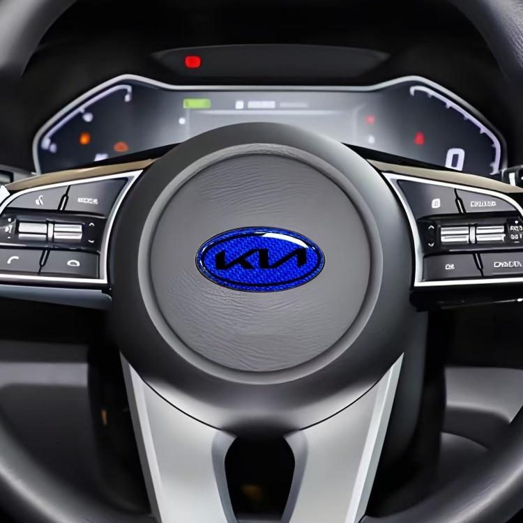 QZGF3 1pcs 3D newest KIA KN carbon fibre steer wheel emblem Sticker Car Steering Wheel Car Interior Emblem Car styling Accessories