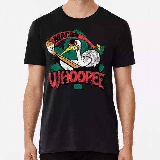 Футболка унисекс Macon Whoopee Hockey Логотип Размеры от S до 5XL Сделано в США