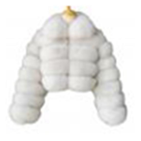 Женская зимняя короткая куртка с отложным воротником и длинными рукавами-молнией из искусственного меха