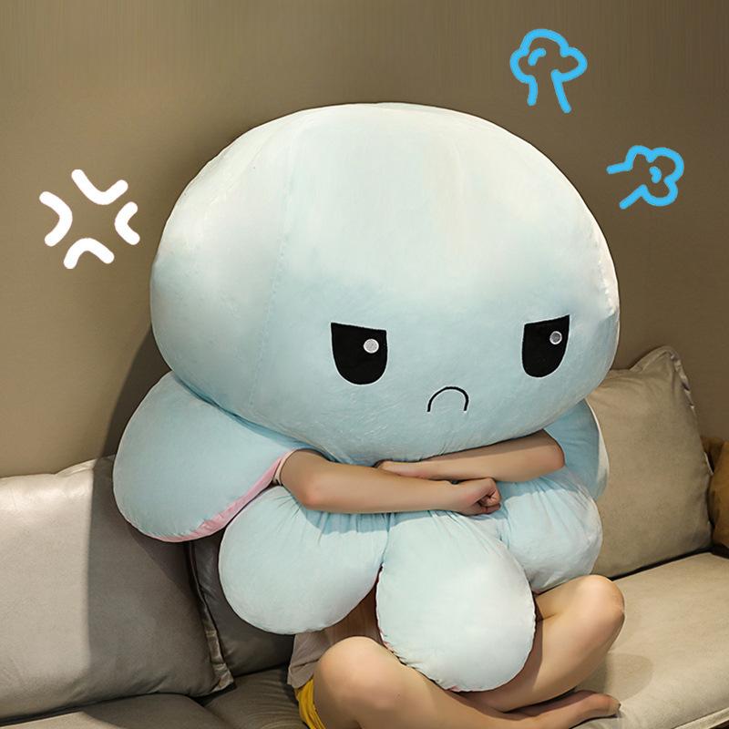 Двусторонняя плюшевая кукла-осьминог Двусторонняя переворачивающаяся кукла-осьминог Маленькая переворачивающаяся кукла-девочка-осьминог