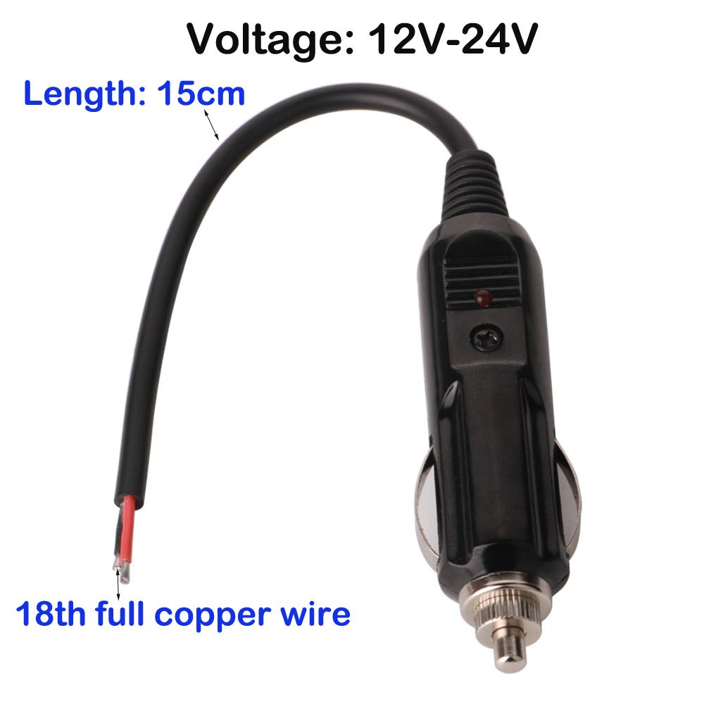GTIWUNG Car Cigarette Lighter, 12V/24V Car Cigarette Socket Extension Cable,