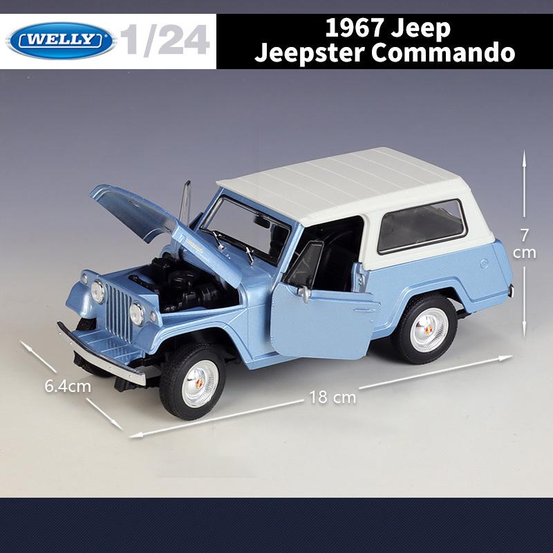 WELLY 1:24 Jeep Jeepster Commando 1967 Alloy Car Diecasts & Toy Vehicles Car Model Miniature Scale Model Car Toy For Children
