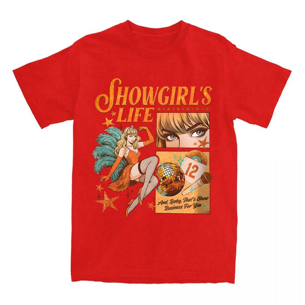 Women Tees The Life of A Showgirl Graphic T-shirt Cotton Casual Short Sleeve Tshirts for Female Unisex Streetwear Print T Shirt