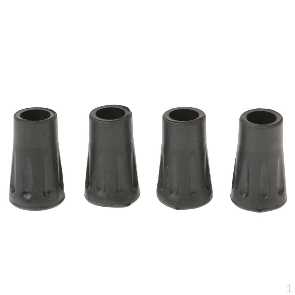 4pcs Replacement Rubber Tips End for Hiking Stick Walking S 4cm
