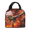 Огненный Скорпион Изолированная сумка для ланча Игра Mortal Kombat Женщины Дети Сумка-холодильник Термальная Портативная Ланч-бокс Пакет со льдом Сумка-тоут