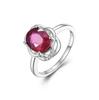 Легкое роскошное женское кольцо с натуральным рубином, овал 8*10 мм, 3,5 карата, стерлинговое серебро 925 пробы, ювелирные украшения, подарок на помолвку, годовщину