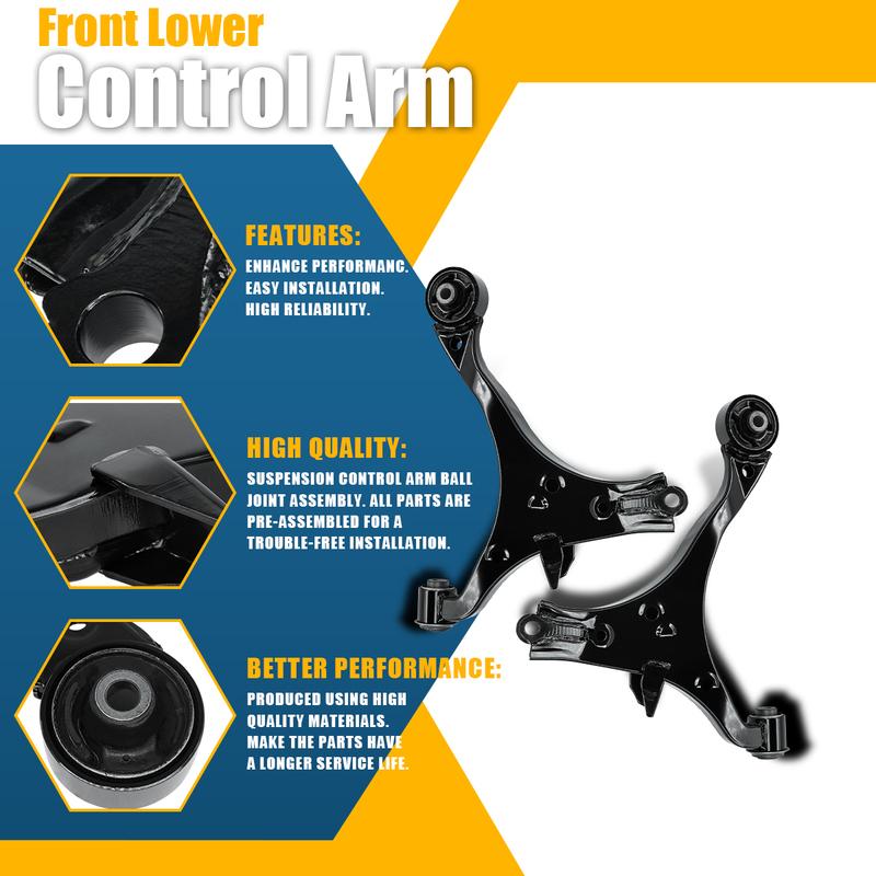 Svenubee 2pcs Front Lower Suspension Kit Control Arms Set for Honda Civic Sedan Coupe 2001 2002 2003 2004 2005 51350S5A306