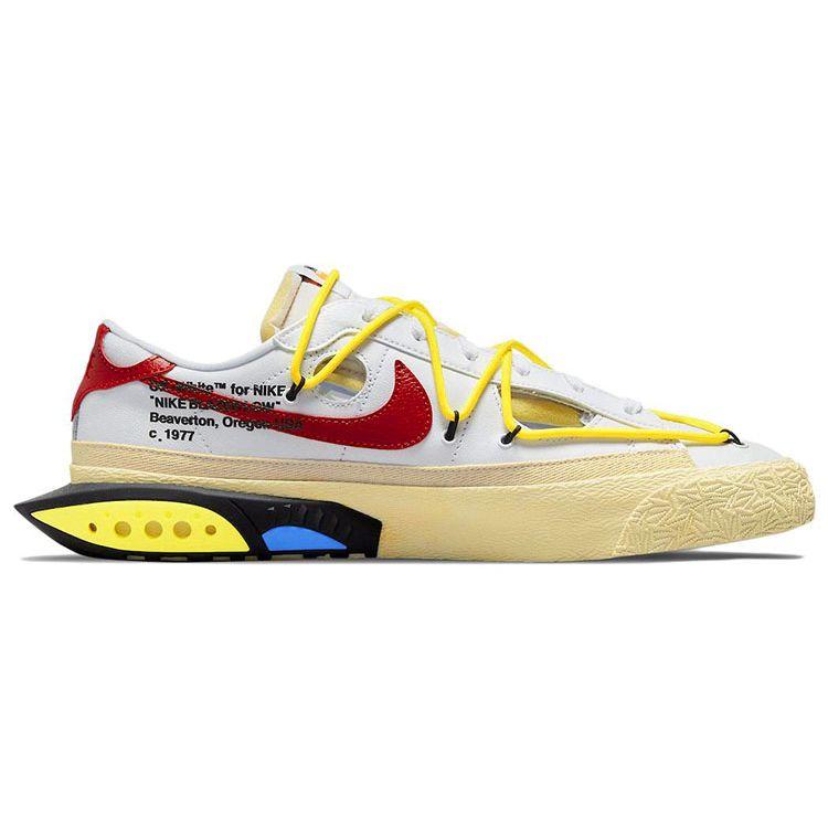 Off-White X Nike Blazer Low White University Red Unisex Sneakers DH7863-100