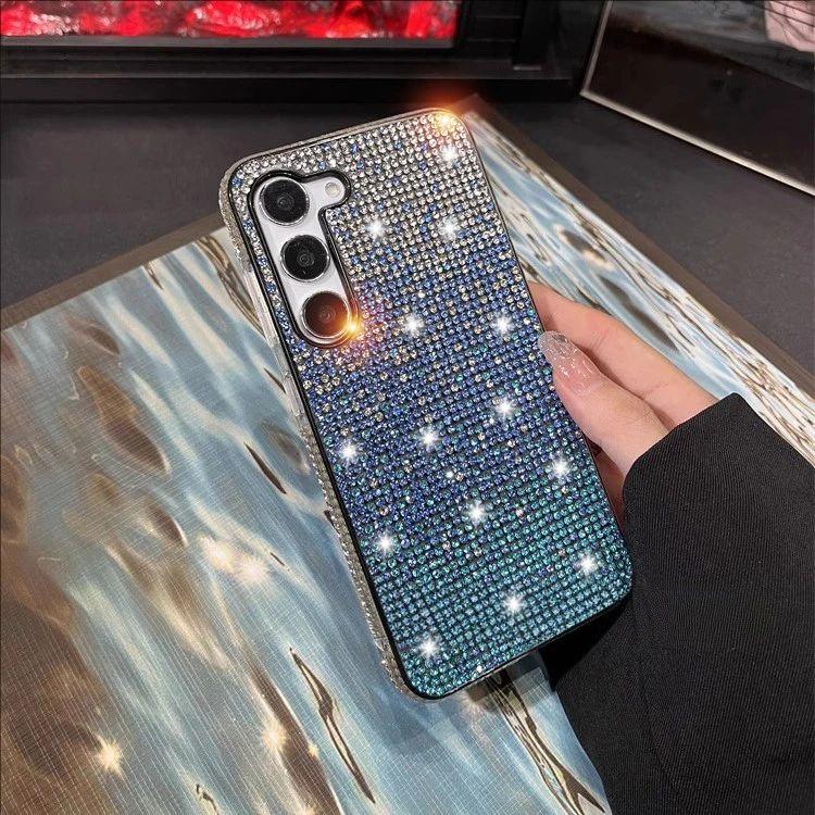 Роскошный градиентный чехол с полным покрытием бриллиантами для Samsung Galaxy S24 S25 S23 Ultra S21 S22 Plus Note 20 Блестящая ударопрочная поликарбонатная крышка