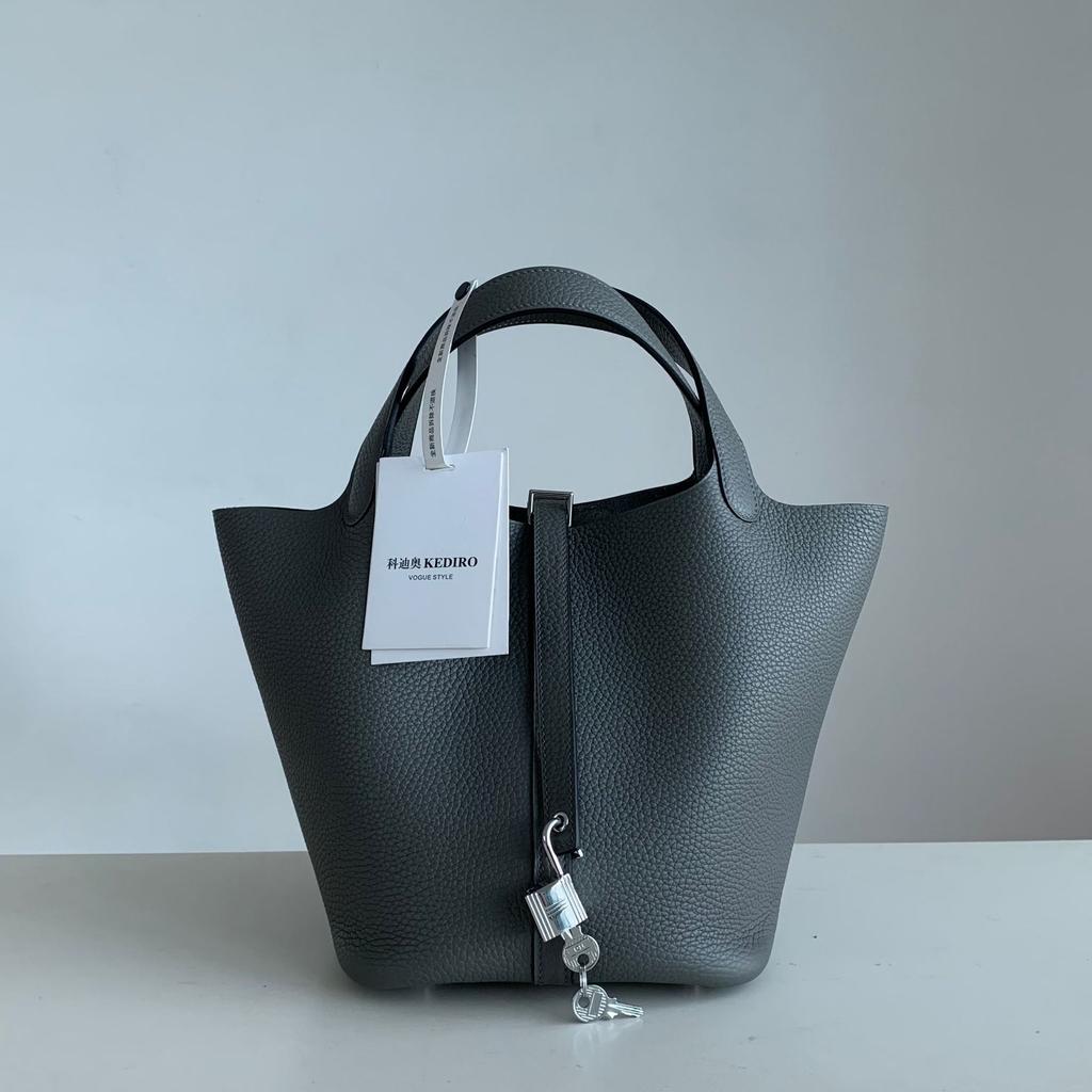 KEDITRO Picotingbo Half Hand Wax Thread Bucket Handheld Женская сумка Модная и простая корзина для овощей 22 см