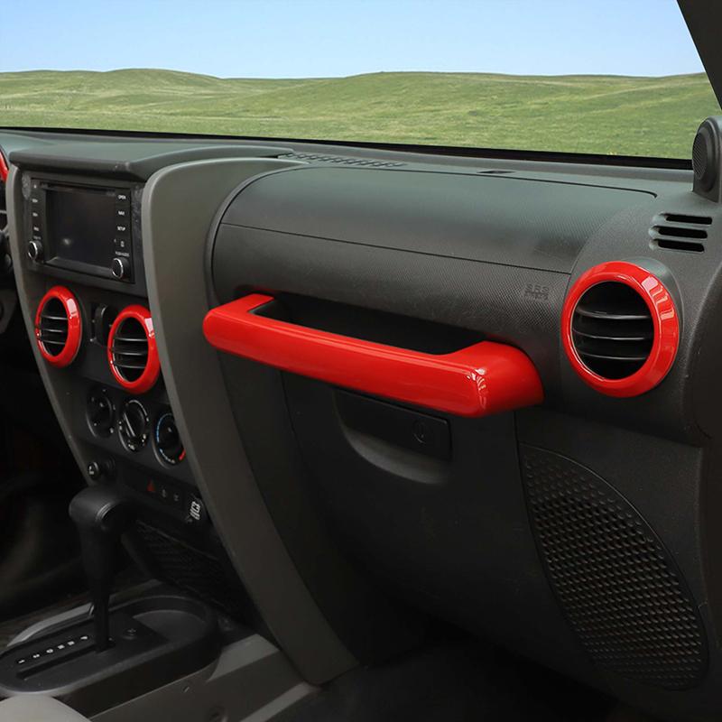 Центральное управление приборной панелью, украшение на руль, интерьерный комплект, подходит для Jeep Wrangler JK 2007-2010, автомобильные аксессуары