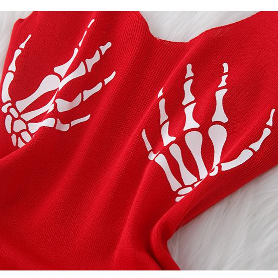 Летние женские сексуальные бретельки с принтом панк вязаный свитер мини короткие облегающие облегающие платья-пуловеры