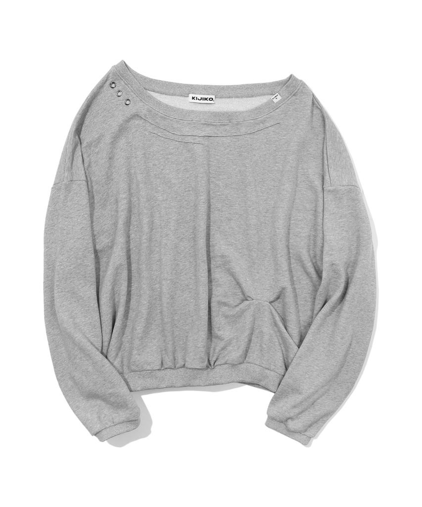 KIJIKO Ke312. Eyelet Pinch Sweatshirt Melange Gray