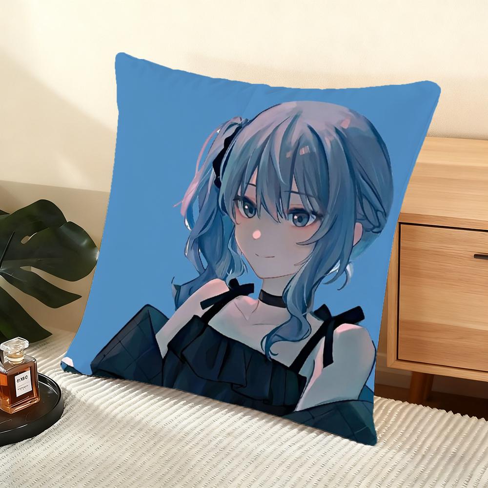Anime HHoshimachi Suisei Cushion Cover Soft Short Plush Pillow Cover Smooth Cozy Texture Aesthetic Cushion Case Home Decor