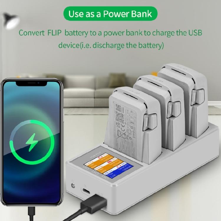 Battery Charging Drones Flight Battery Fast Charging USB Charging Station With Digital Display for Flip Drones Accessories