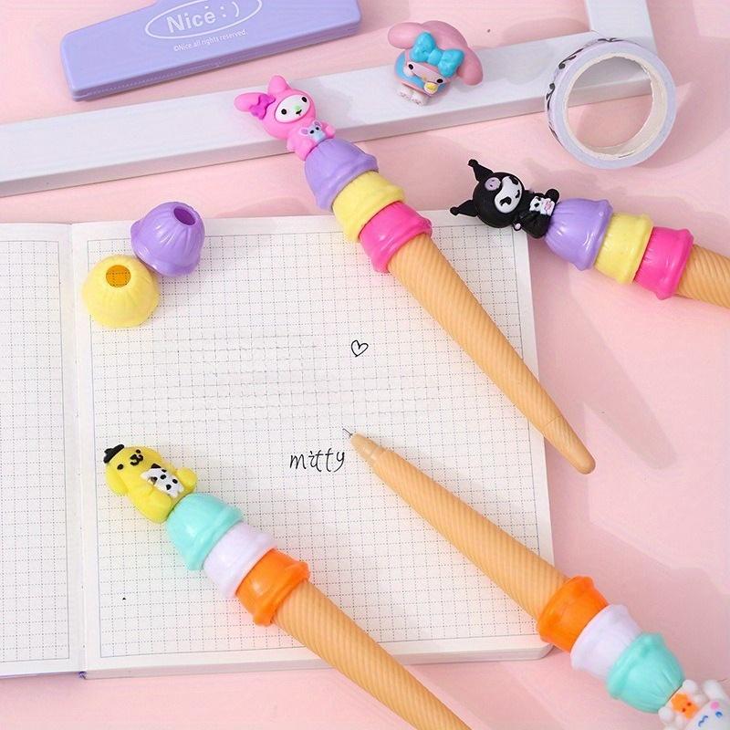 36 шт. Pompom Purin Sanrio Милая Семейная Нейтральная Ручка Высокая Ценность Макаронный Цвет Ручка в Стиле Мороженого для Девочек Мультяшная Ручка Канцелярские Товары 0,5 мм Черная My Melody