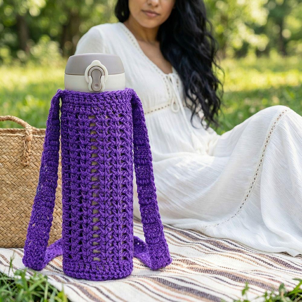 Reusable Water Bottle Carrier Bag Handmade Cup Sleeve Pouch Thermos Cup Sleeve Water Bottles
