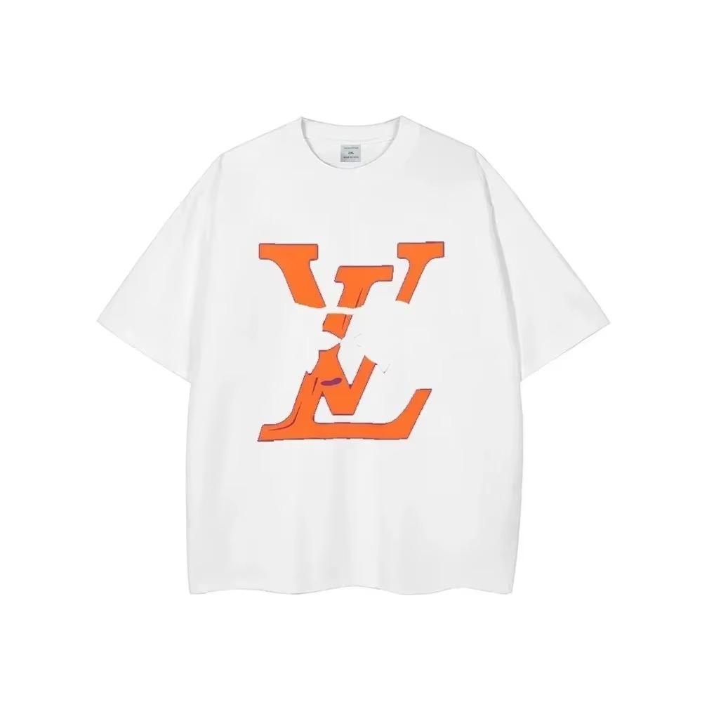 2024 Высококачественная Роскошная Футболка Хлопок Повседневная Футболка с Коротким Рукавом Мужская Женская Модная Футболка Одежда Лето Оверсайз Брендовые Топы