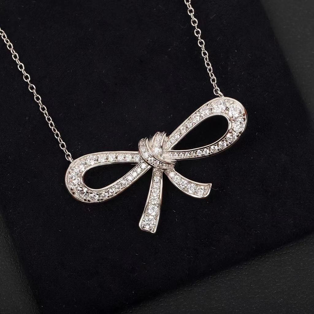 New 20234 High Quality Fashionable Famous Brand Anniversary Gift Jewelry Necklaces For Women Bowknot Europe Luxury Sweet Romance
