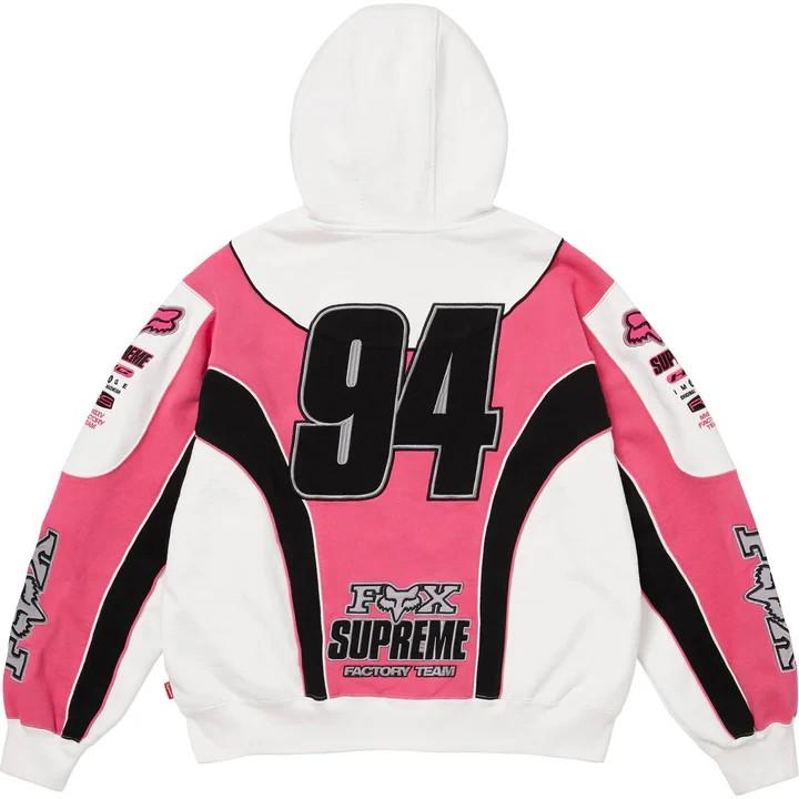 Supreme Белая толстовка с капюшоном и молнией Fox Racing