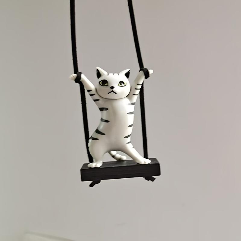 1pc Charming Cat Car Pendant, Cute Cat Dancing Cat, Creative Car Interior Rearview Mirror Decorative Pendant