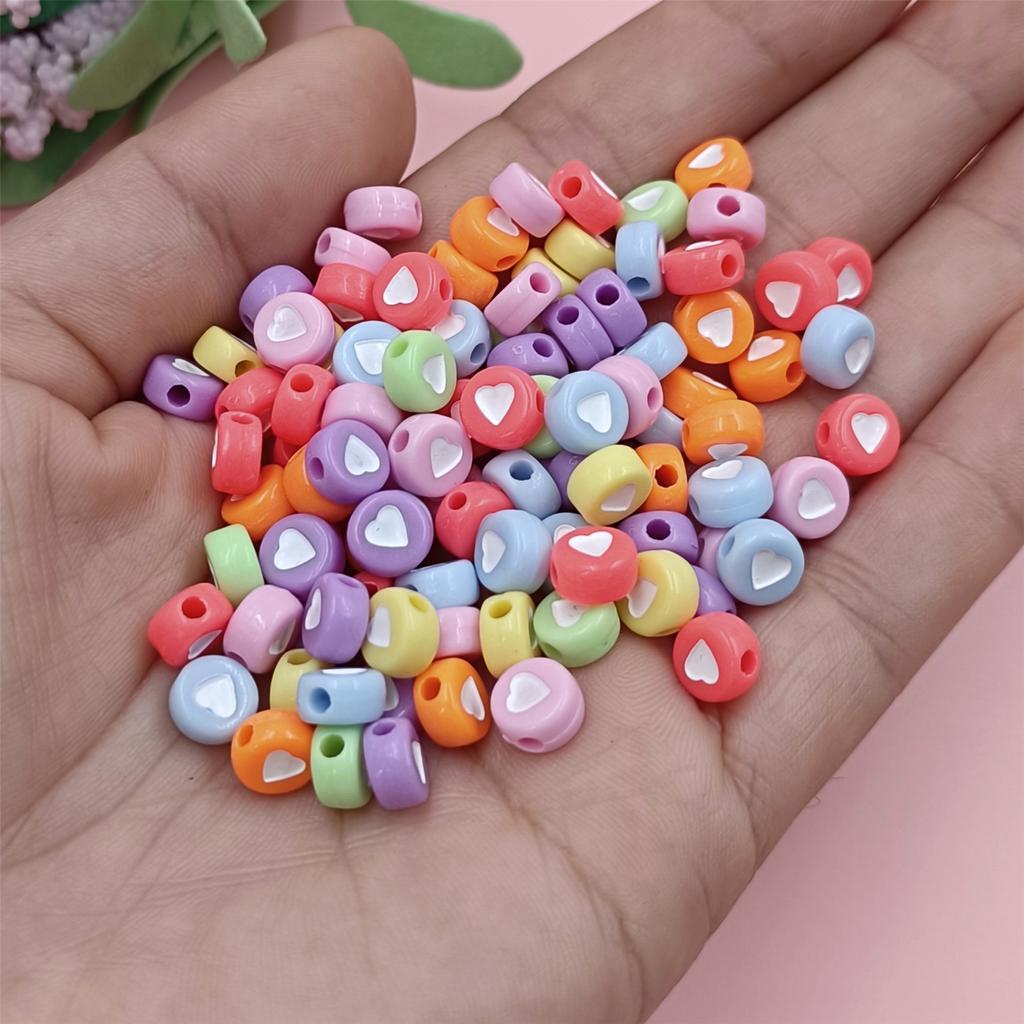 300 шт. в форме сердца ярких цветов, фурнитура для изготовления ювелирных изделий, 7 мм, модные свободные акриловые бусины «сделай сам», 300 шт.