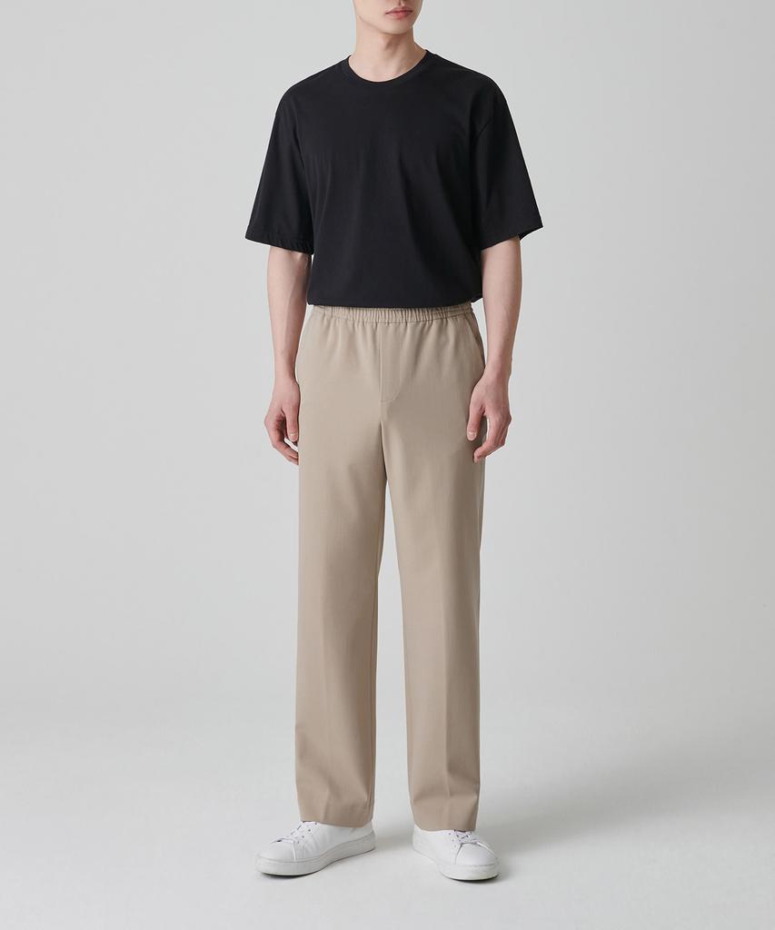 MUSINSA STANDARD Genderless Wide Elastic Waist Slacks [Beige]