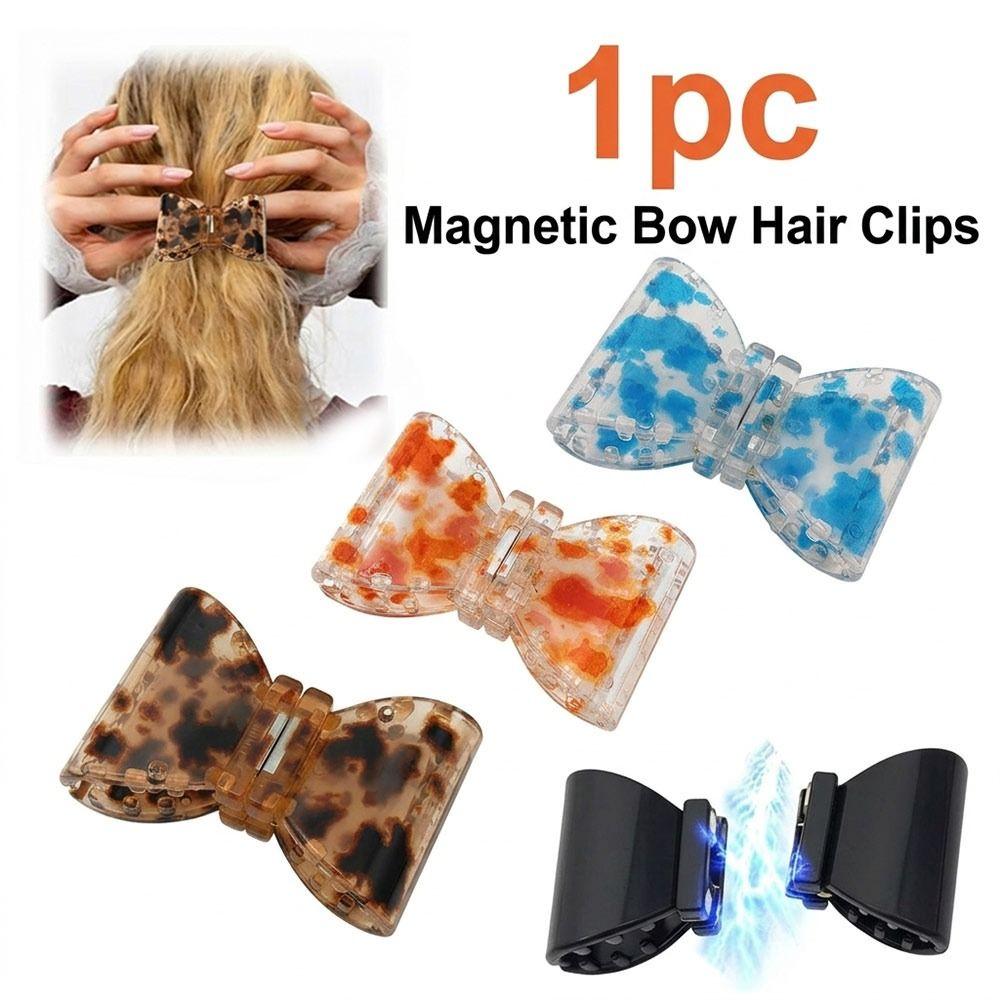 Reusable Bow Hair Clips Magnetic Closure Hair Barrettes New Hair Styling Clips Women Hair Decor