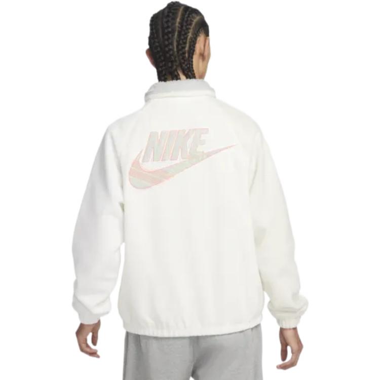 Nike Спортивная куртка с вышитым логотипом и флисовым воротником Мужская верхняя одежда Белый FB1827-133