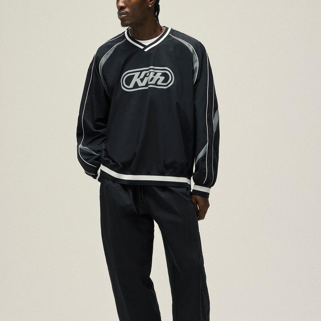 Kith Dayton 2025 Spring Collection Fashion Versatile Letter Pullover Long Sleeve Sweatshirt Men sweatshirt Black KHM033142-001