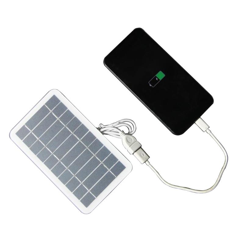 Внешний аккумулятор Power Bank для телефона 2 Вт Гибкая солнечная панель с USB-портом Зарядная батарея для кемпинга для мобильного телефона