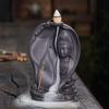 1pc Unique Purple Clay Backflow Incense Burner with Buddha & Bodhi Leaf Design for Home Decor and Aromatherapy Without Incense