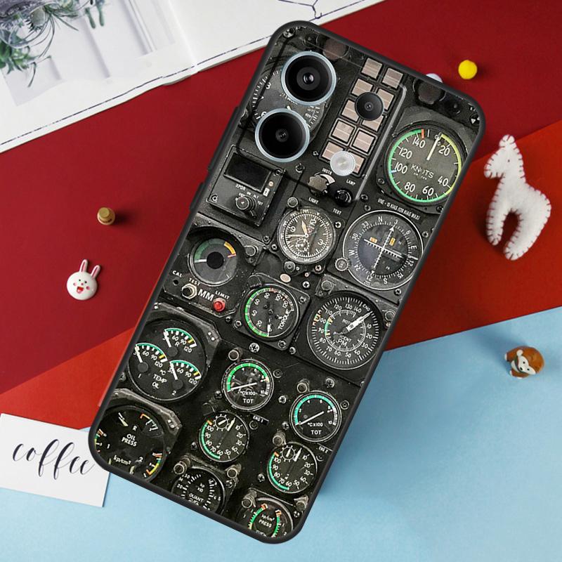 Flight Instruments Case For Xiaomi Redmi Note 14 Pro 13 12 11 10 15 Pro Plus Redmi 15 14C 10C 12C 13C 15C Cover